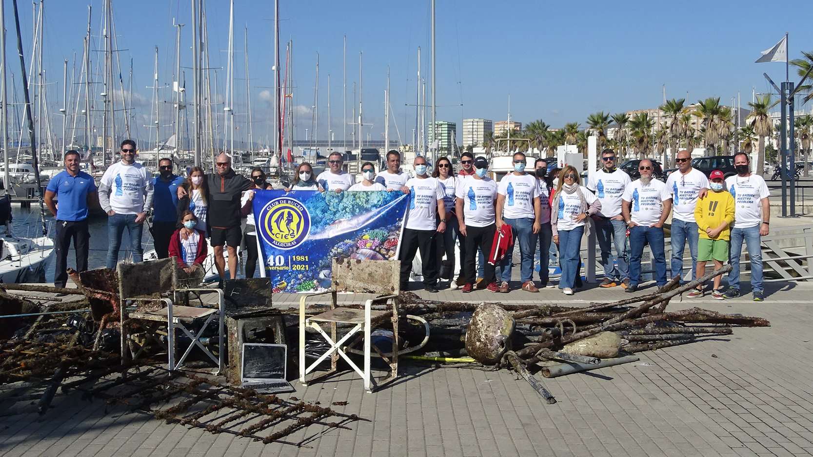 Jornada de limpieza de fondos marinos en Alcaidesa Marina